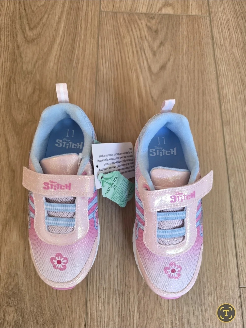 Disney Pink & Light Blue Stitch & Angel Kids Light Up Sneakers